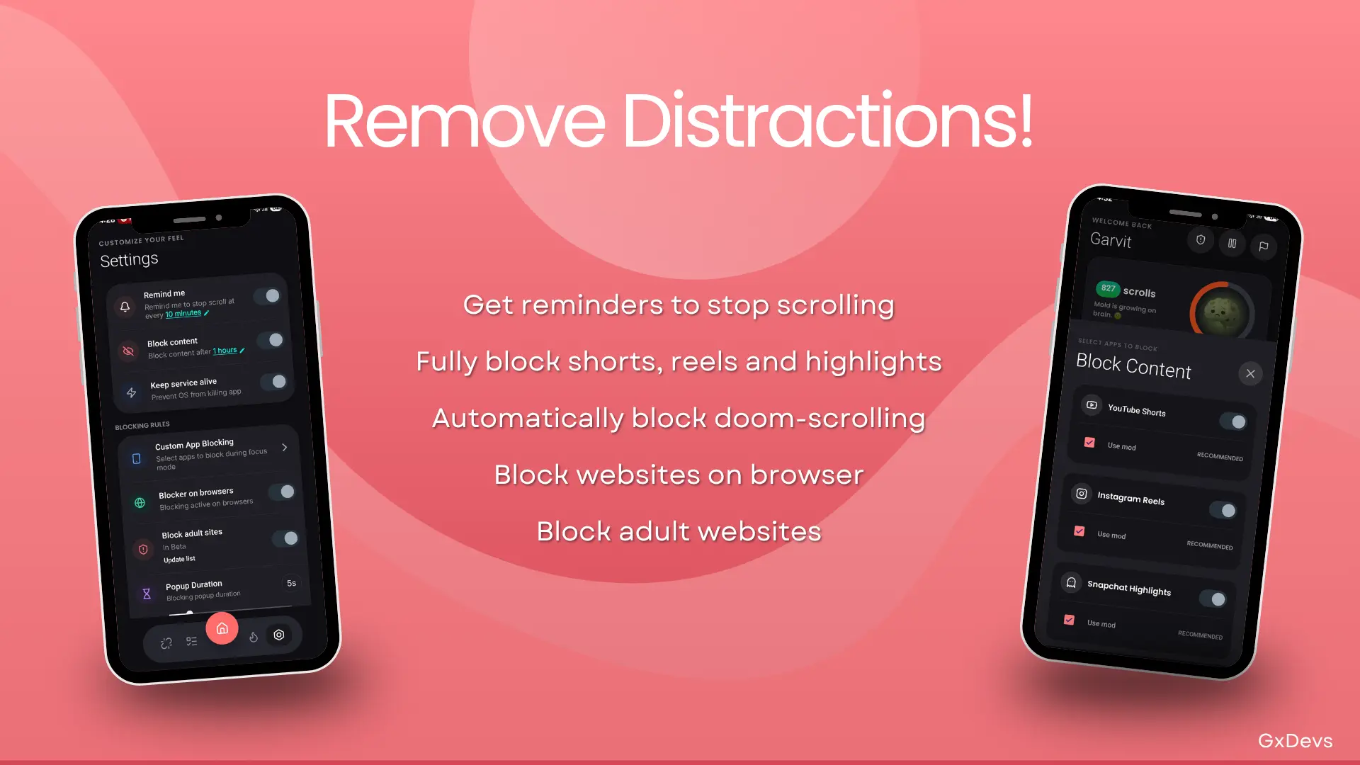 Mind Mint focus screen designed to remove distractions during wellness sessions