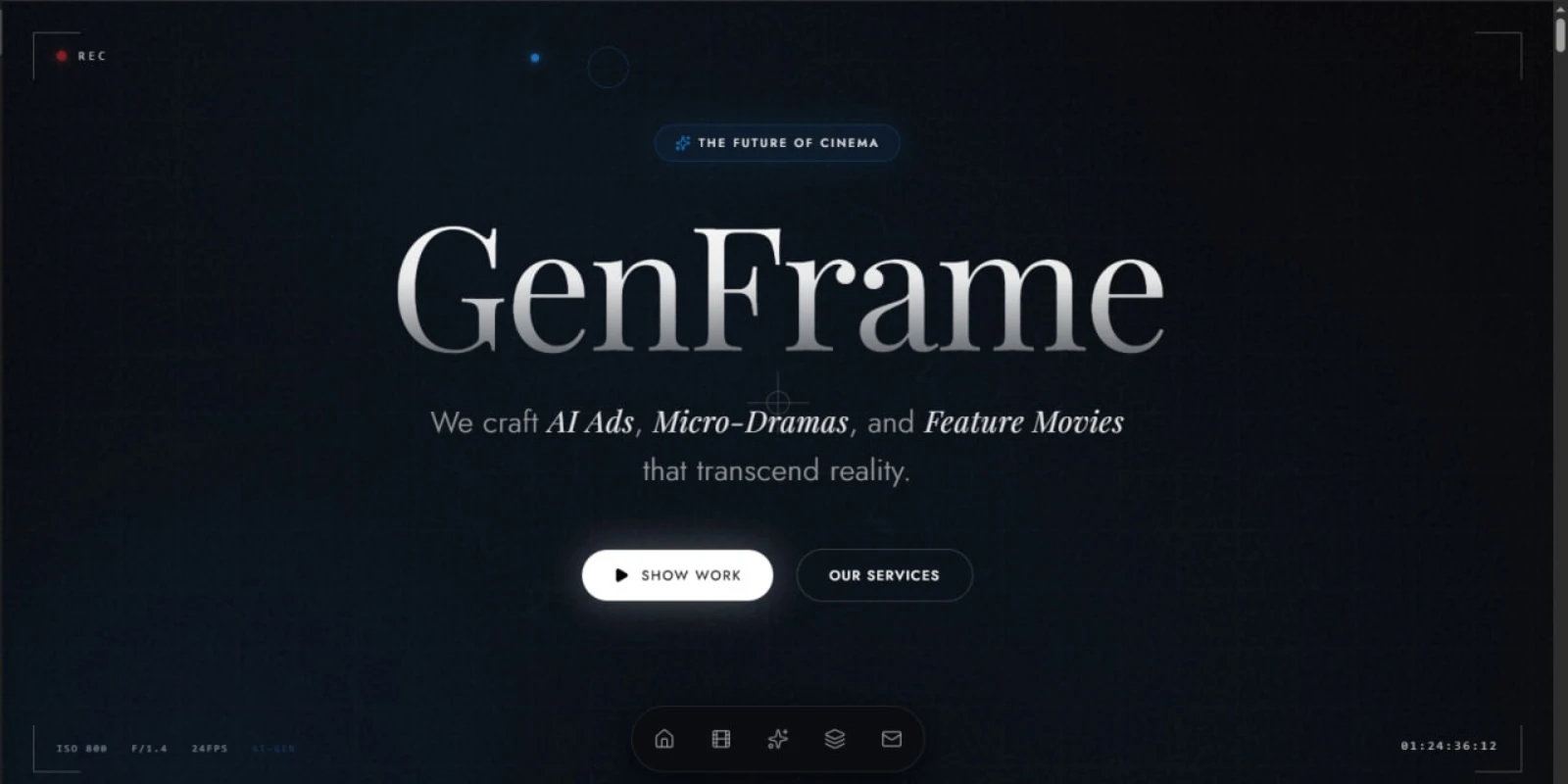 GenFrame creative web product interface preview